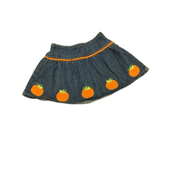 Gymboree Other - Gymboree 4T Baby Girl Pumpkin Denim Jean Skirt Darling! Farm Thanksgiving